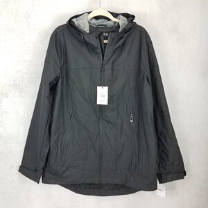 NWT Noize Theo Rain Jacket Hooded Raincoat Waterproof Black Windbreaker Mens M
